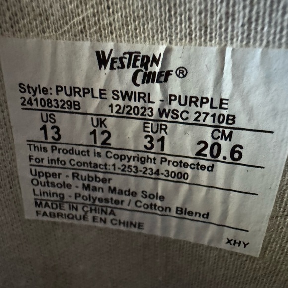 Western Chief Swirl Pattern Kids Boots - Pink and Blue - Picture 7 of 7